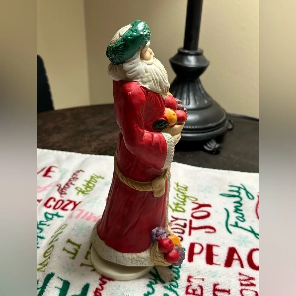 Santa Claus Musical Figurine with Fruit Accents